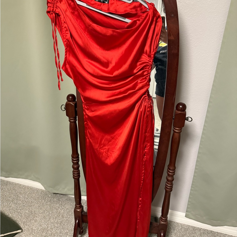 Elegant Red Satin Gown